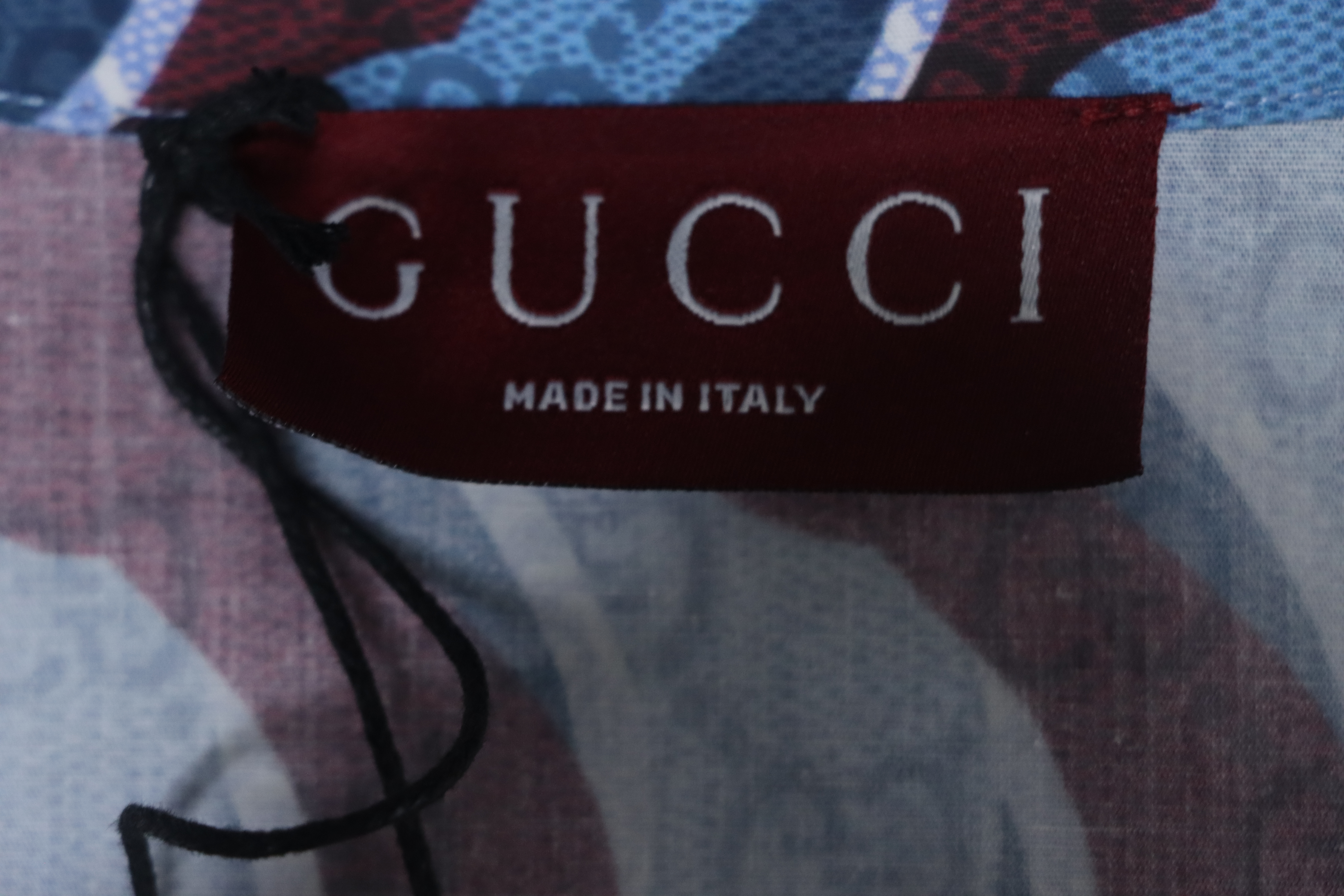 Gucci Printed Cotton Poplin Shirt Light Blue