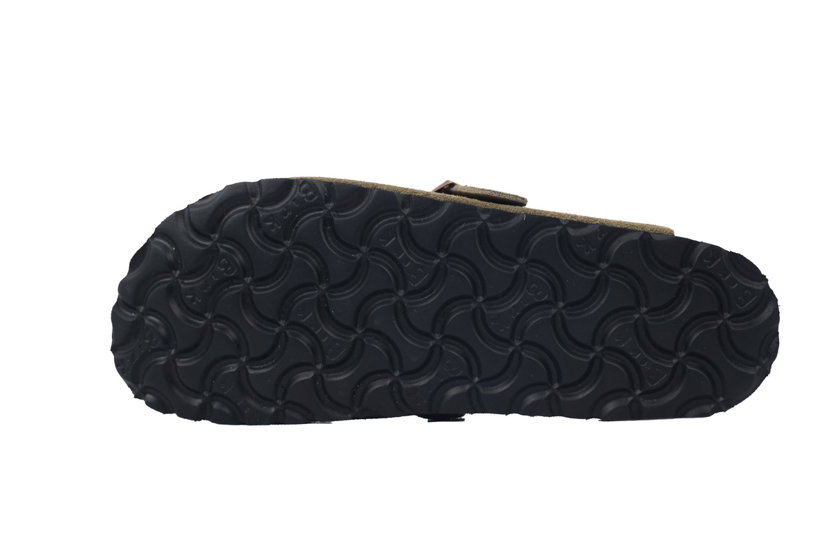 Birkenstock Boston Closed Toe Slides Grey Green