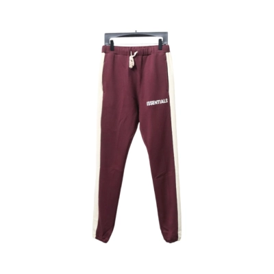 Fear of God Essentials Side Stripe Sweatpants Red 01