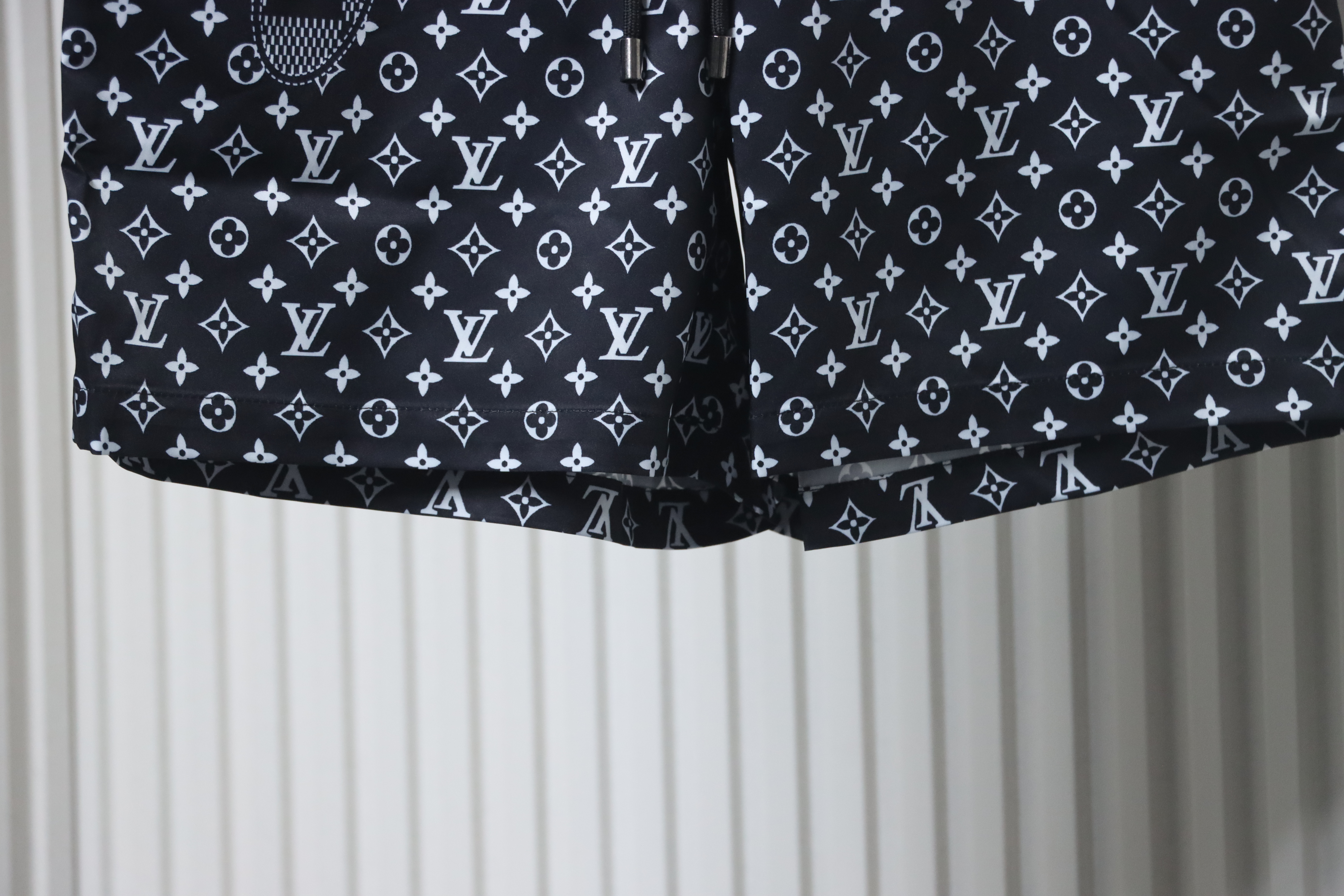 Louis Vuitton Checkerboard Jacquard Panel Beach Shorts Black
