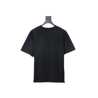 Louis Vuitton Dark Pattern Monogram Embroidered Logo Short-Sleeved T-shirt Cotton Crewneck Black 02