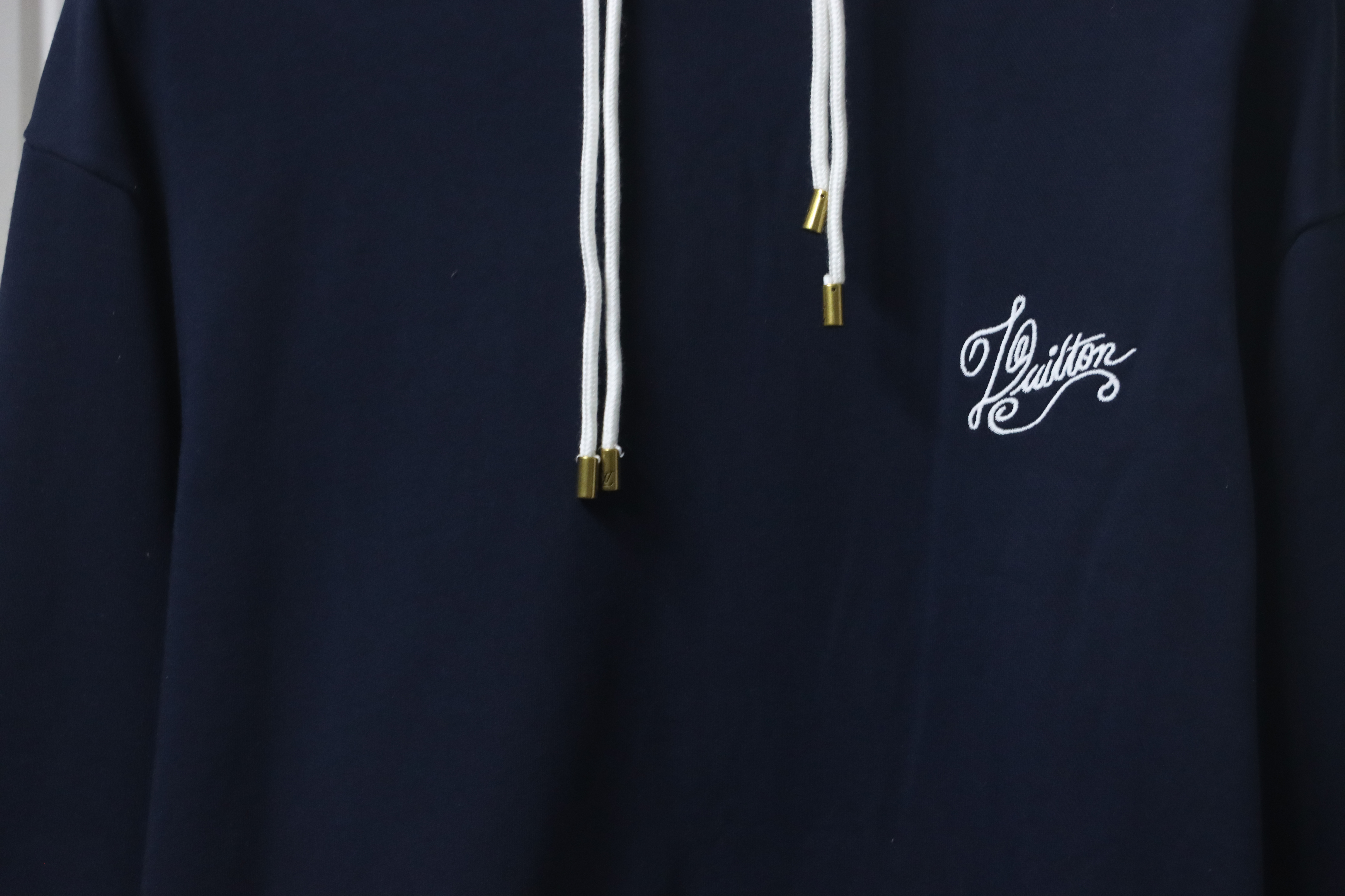 Louis Vuitton LV Monogram Intarsia Logo Blue Hoodie