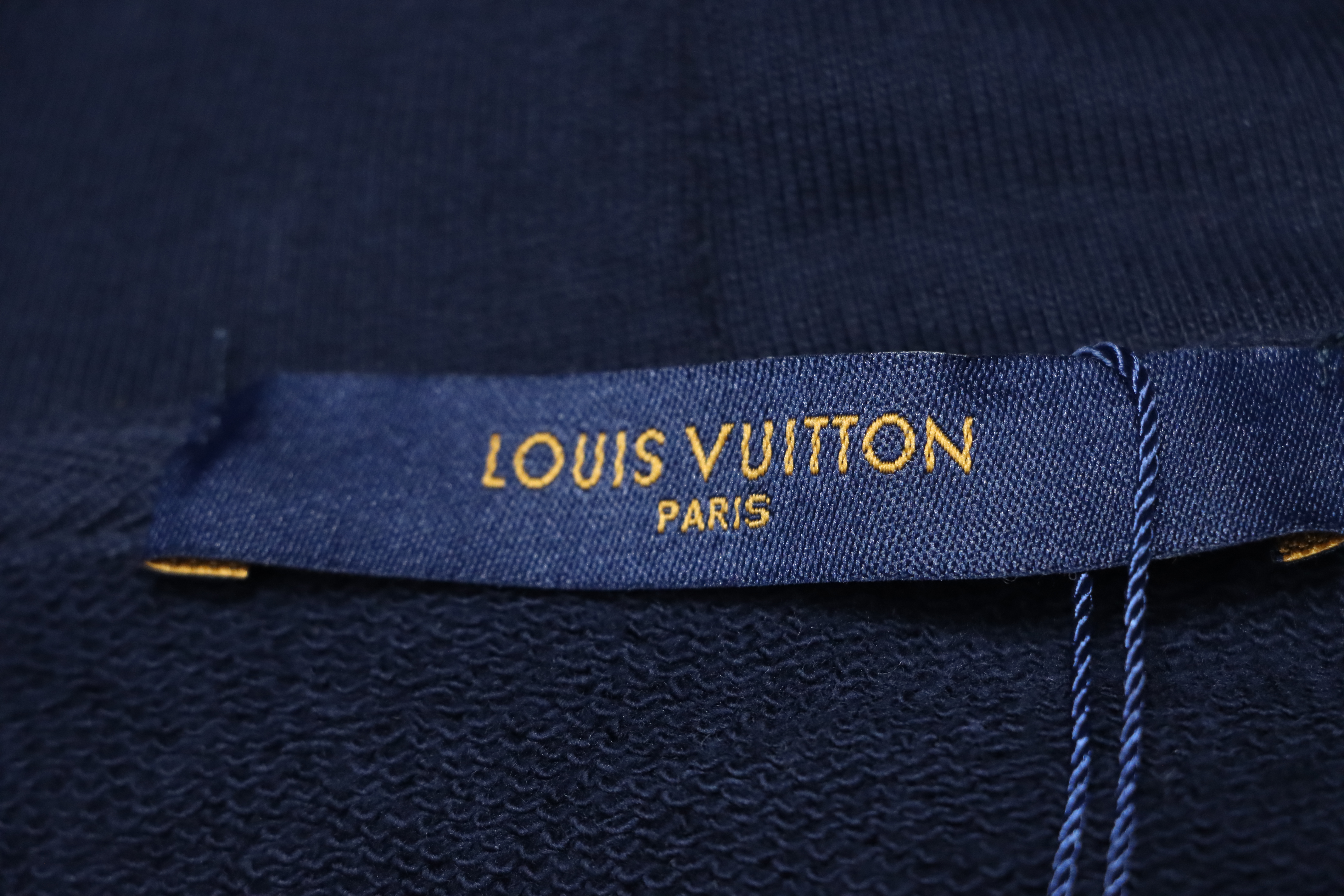 Louis Vuitton LV Monogram Intarsia Logo Blue Hoodie