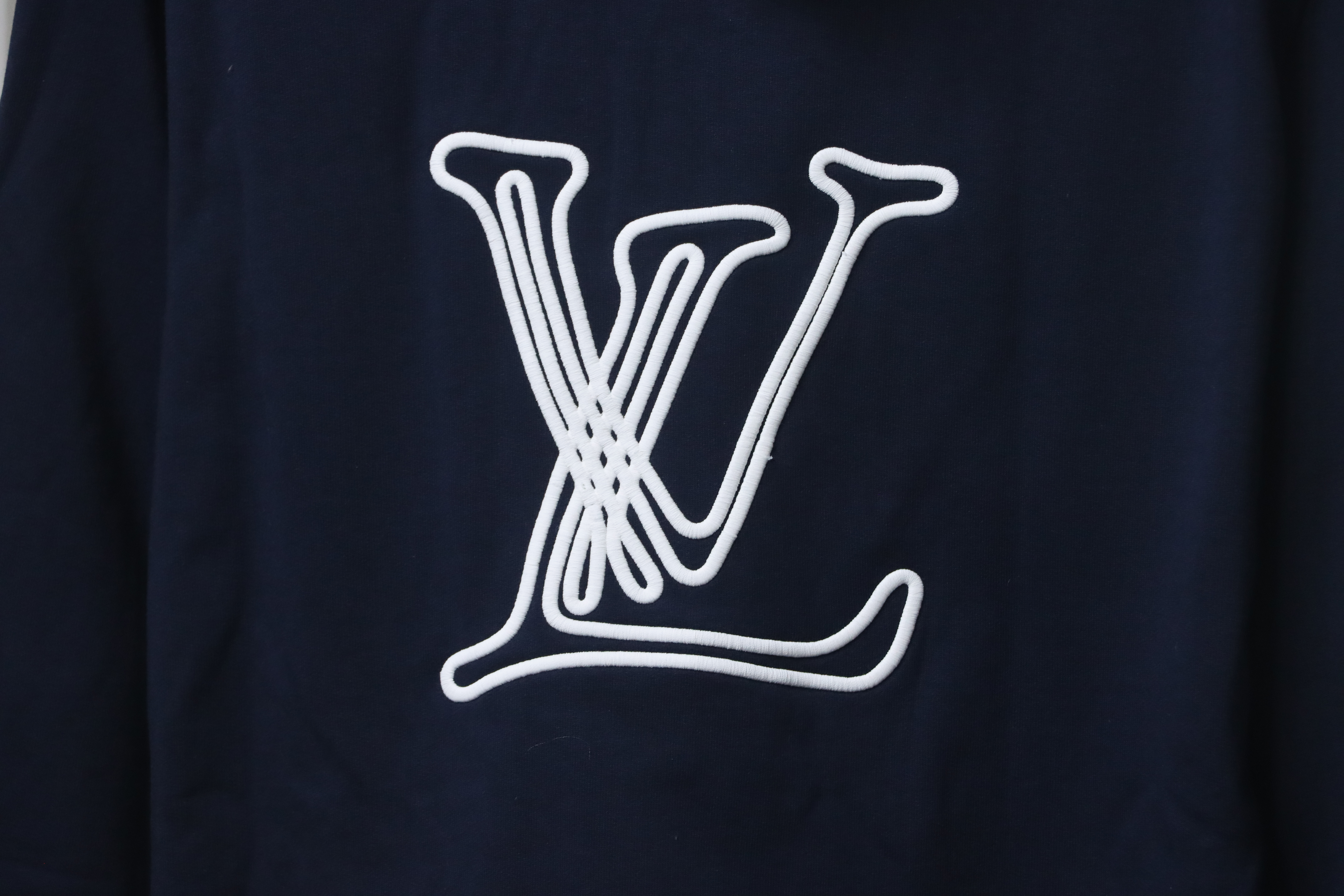 Louis Vuitton LV Monogram Intarsia Logo Blue Hoodie