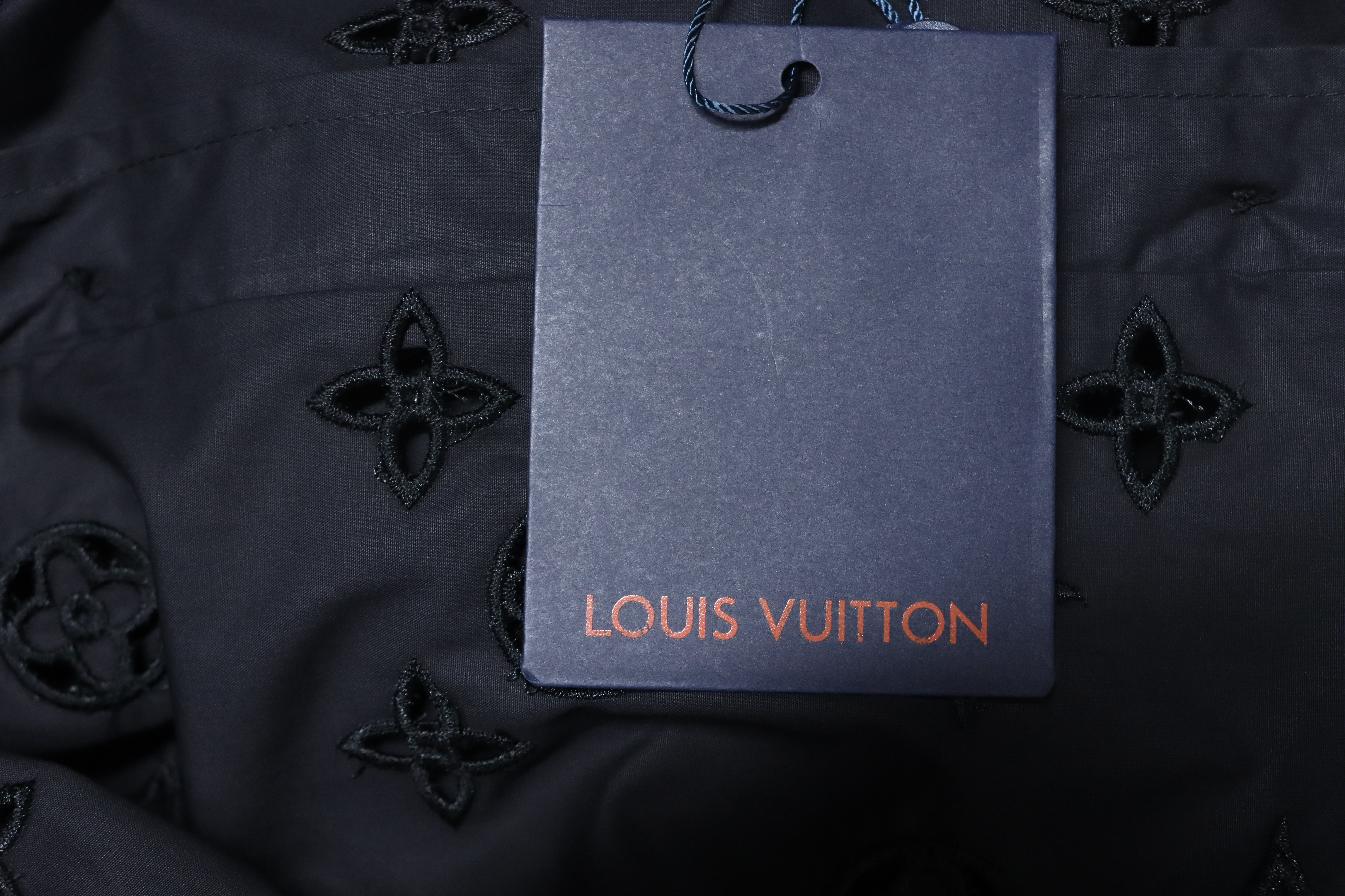 Louis Vuitton Monogram Flowers Embroidered Short-Sleeved Shirt Black