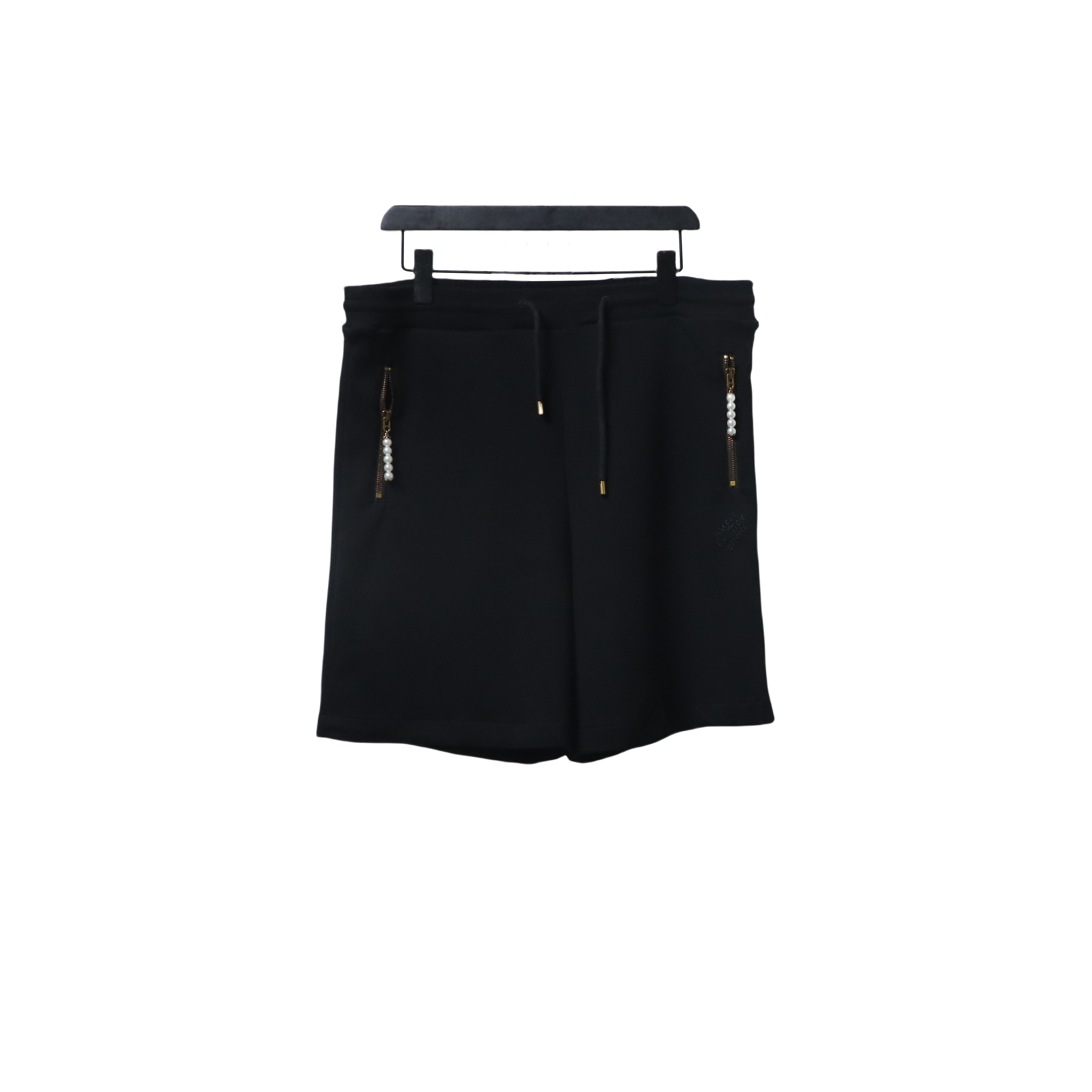 Louis Vuitton Pearl Pendant Embroidered Jersey Black Shorts