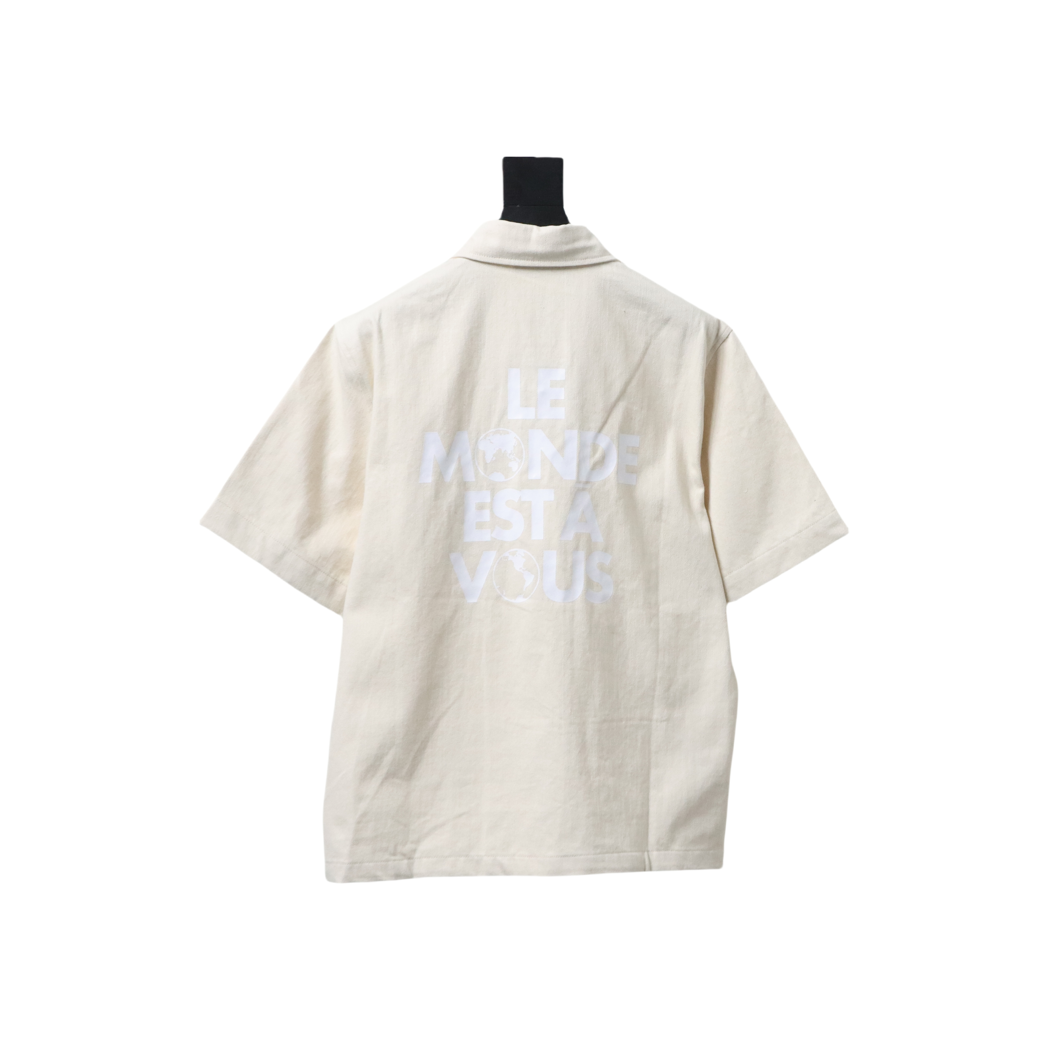 Louis Vuitton Pocket Leather Label Denim Short-Sleeved Shirt