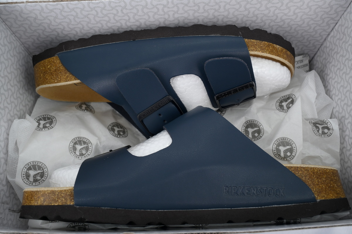 Birkenstock Boston Soft Footbed Blue Leather Surface