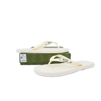 Gucci Flip Flops All White 01