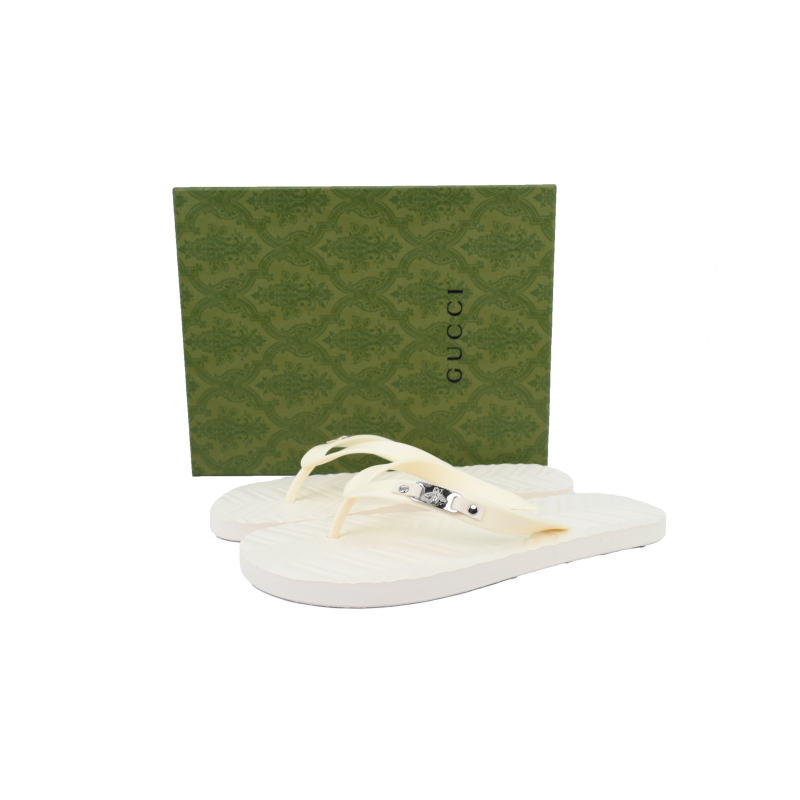 Gucci Flip Flops All White