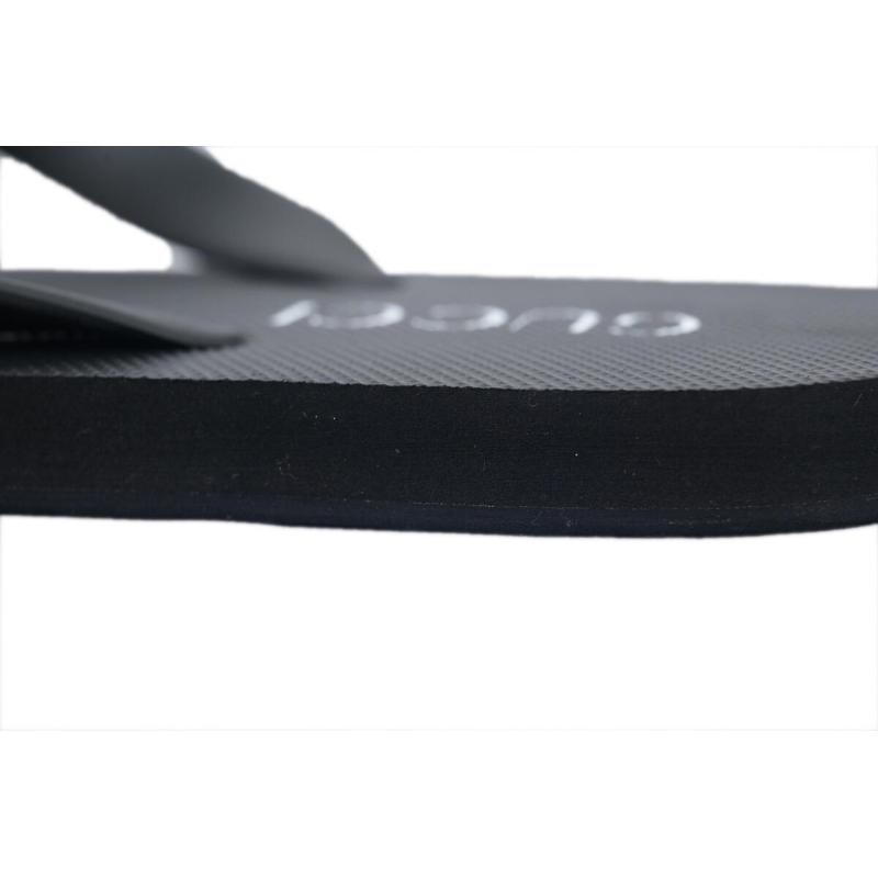 Gucci Flip Flops Blue Bottom Flower All Black