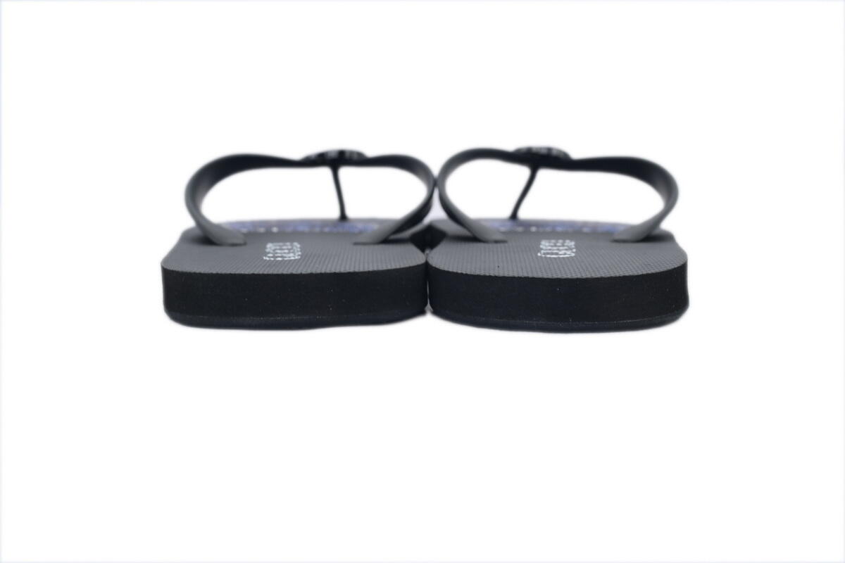 Gucci Flip Flops Blue Bottom Flower All Black
