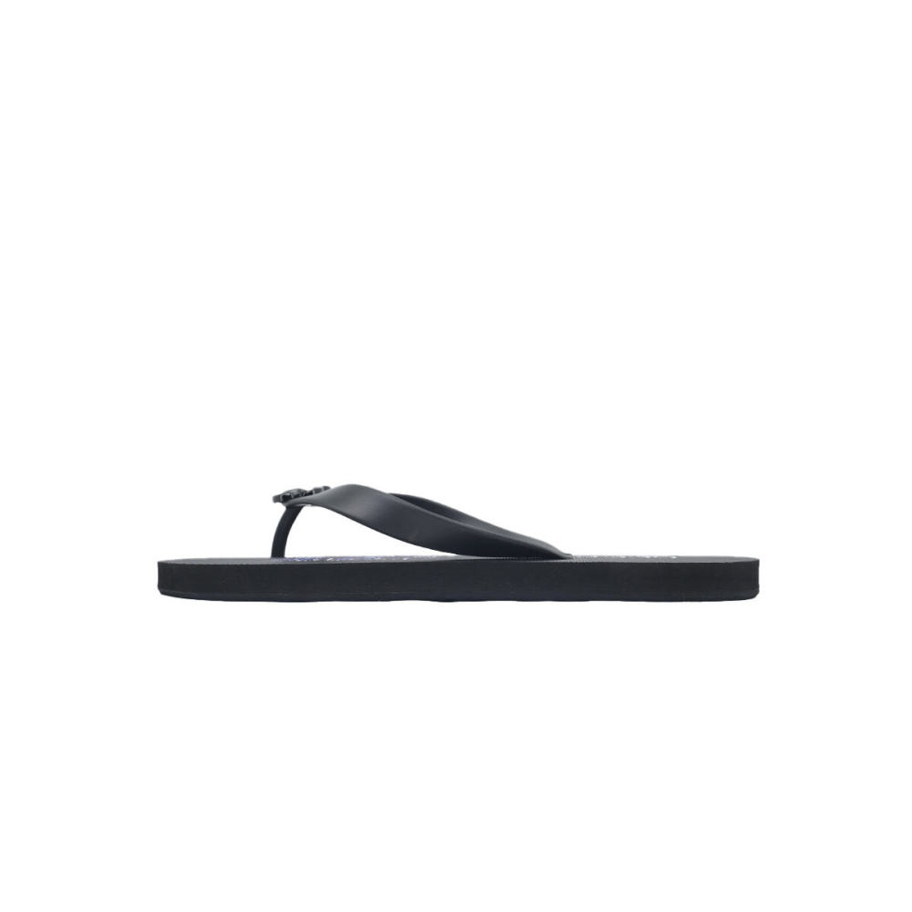 Gucci Flip Flops Blue Bottom Flower All Black