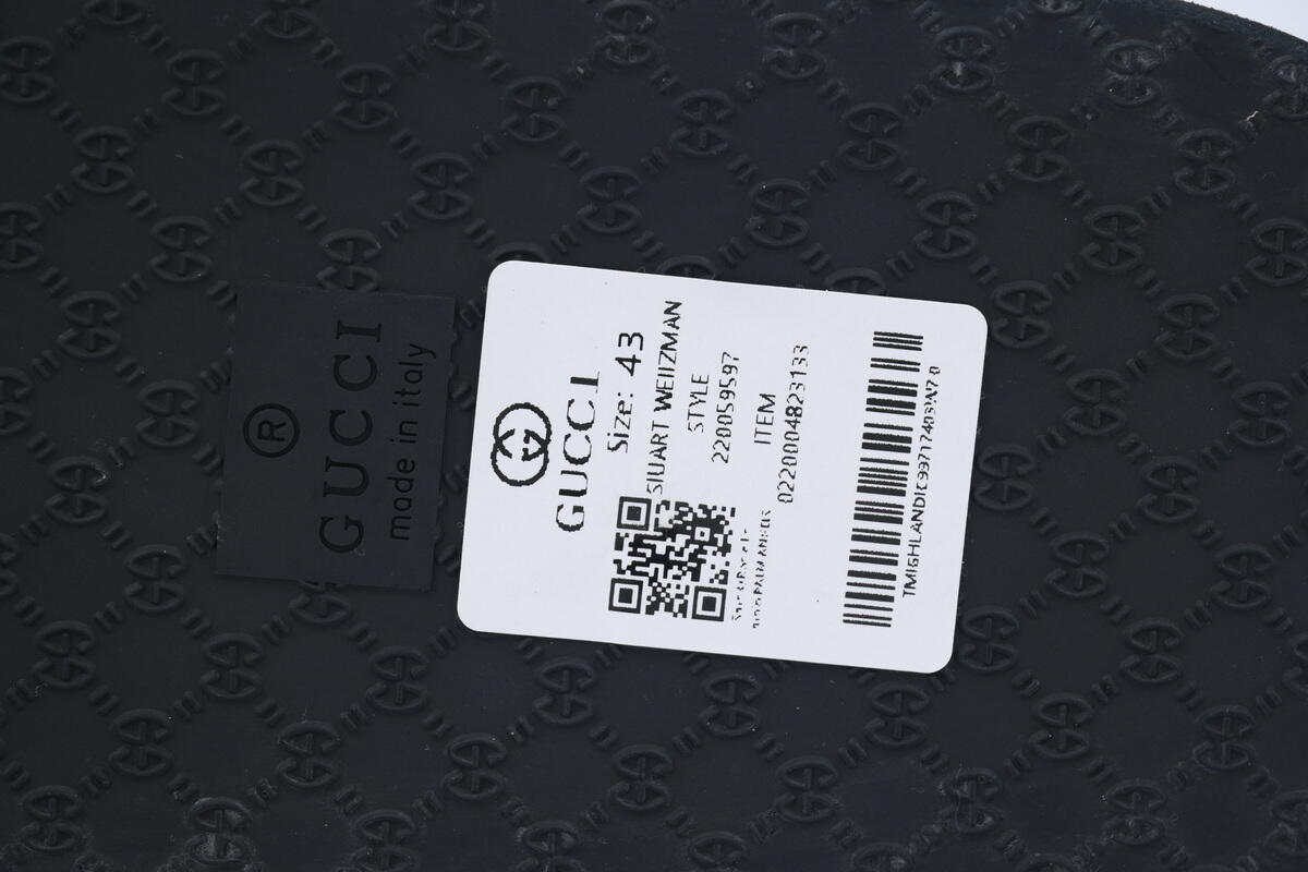 Gucci Flip Flops Blue Bottom Flower All Black