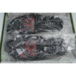 Gucci Flip Flops Red Bottom Flower Black