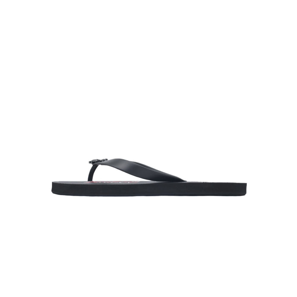 Gucci Flip Flops Red Bottom Flower Black