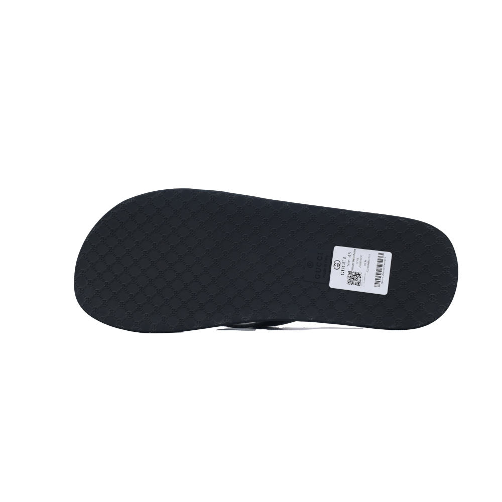 Gucci Flip Flops Red Bottom Flower Black