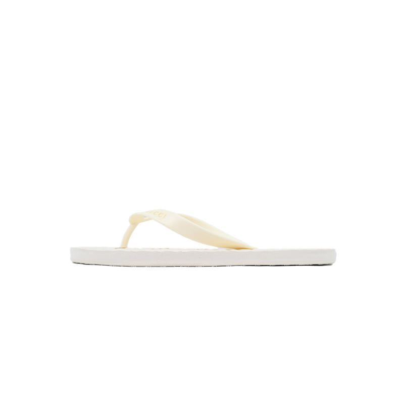Gucci Flip Flops Logo Bottom Beige