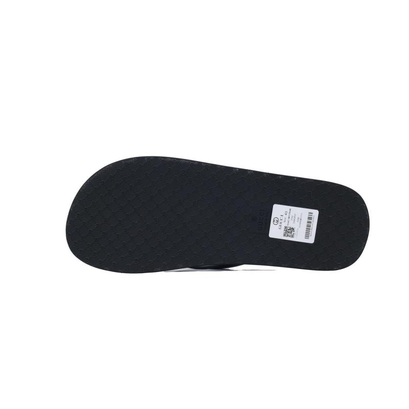 Gucci Flip Flops Logo Bottom Black
