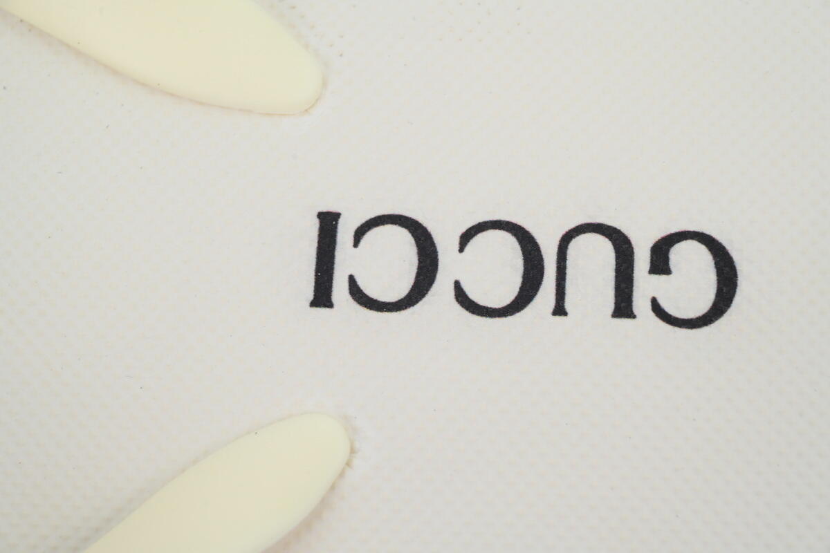 Gucci Flip Flops Red Bottom Flower Rice White