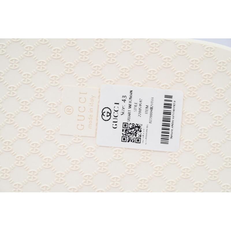 Gucci Flip Flops Red Bottom Flower Rice White