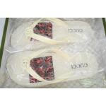 Gucci Flip Flops Red Bottom Flower Rice White