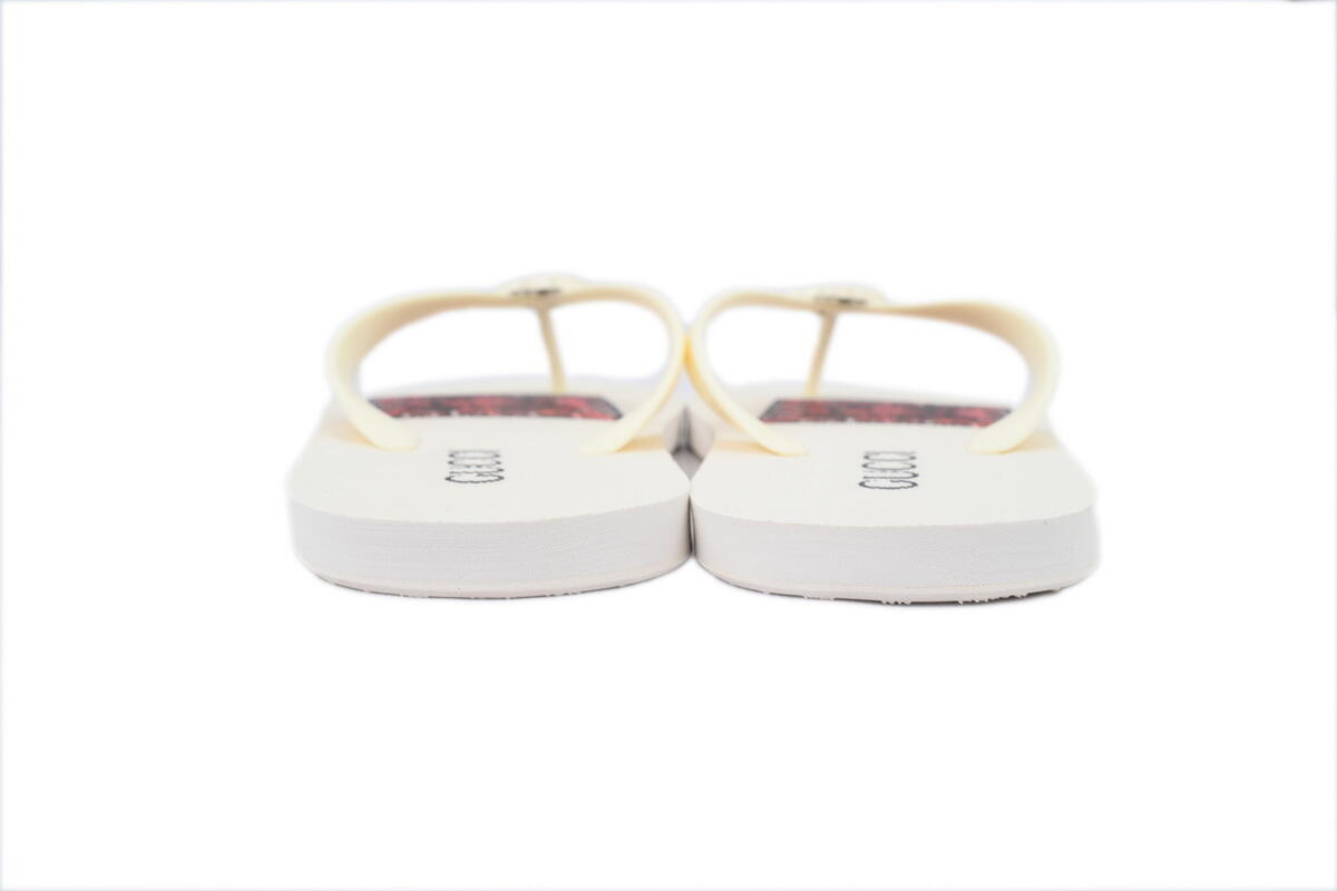 Gucci Flip Flops Red Bottom Flower Rice White
