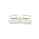 Gucci Flip Flops Red Bottom Flower Rice White