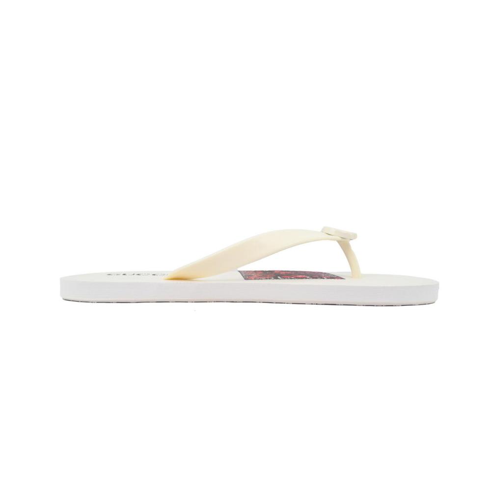 Gucci Flip Flops Red Bottom Flower Rice White