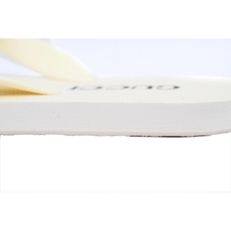 Gucci Flip Flops Red Bottom Flower Rice White
