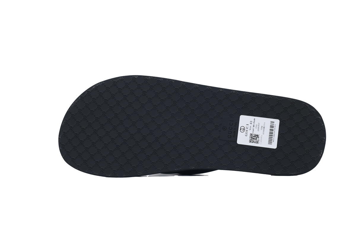 Gucci Slippers Double G Red Patterned Logo Insole All black