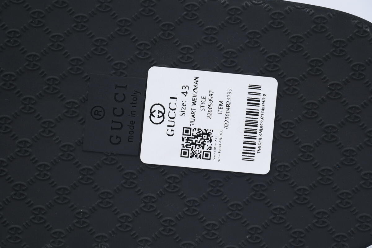 Gucci Slippers Double G Red Patterned Logo Insole All black