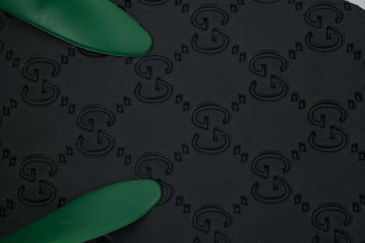 Gucci Slippers Double G Black Green