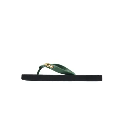 Gucci Slippers Double G Black Green 02