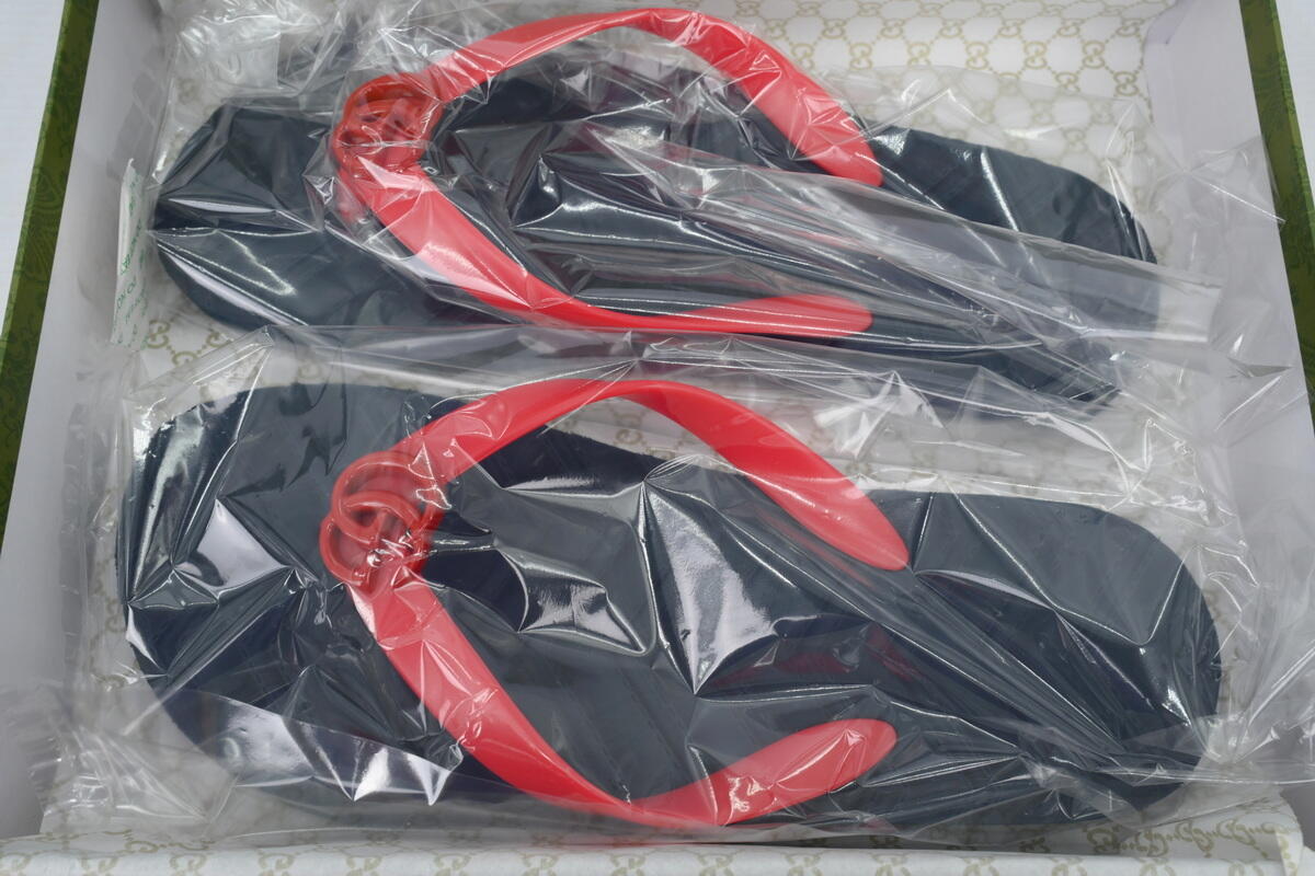 Gucci Slippers Double G Blue Red