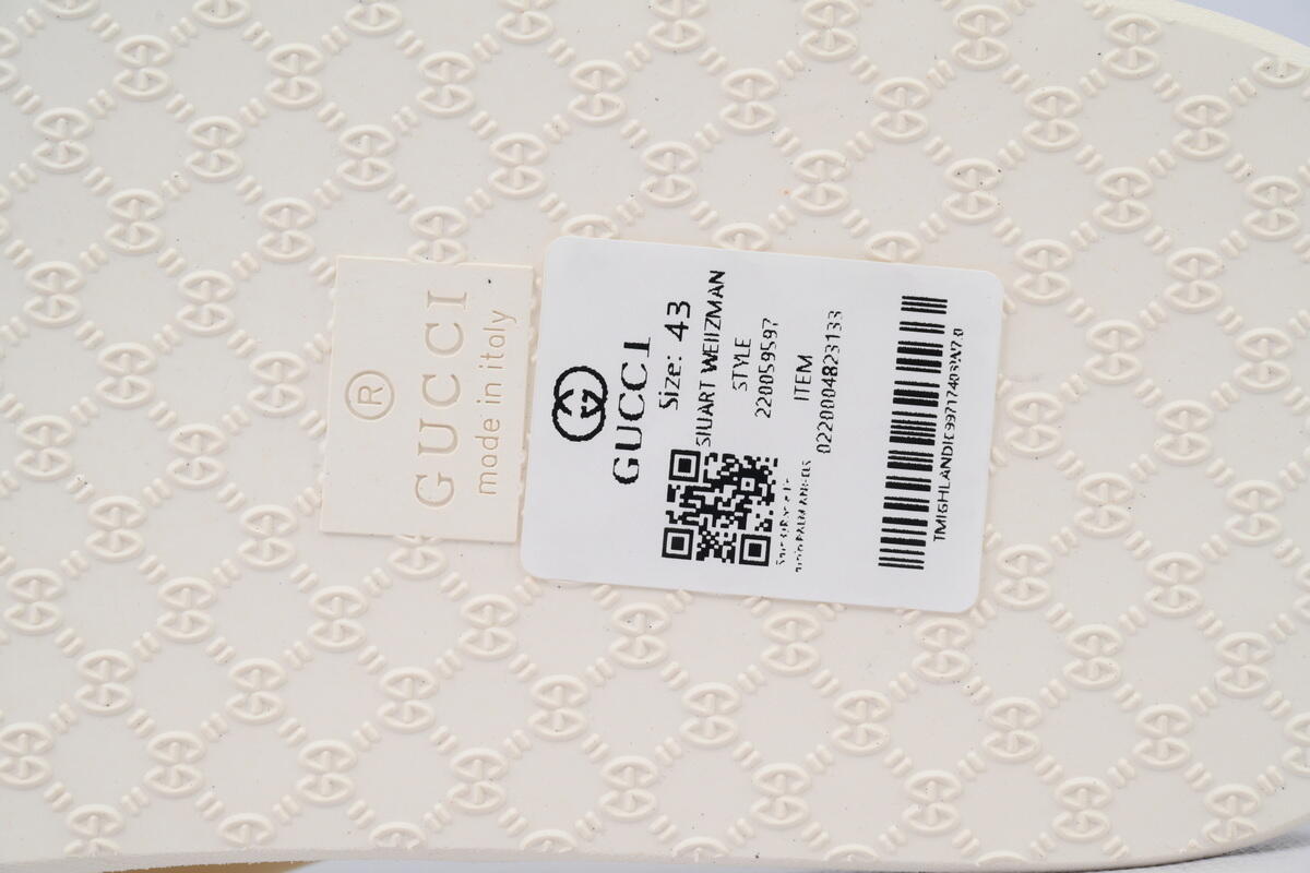 Gucci Slippers Double G Red Patterned Logo Insole Rice White