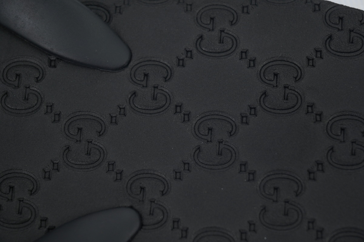 Gucci Slippers Gold Printed Black