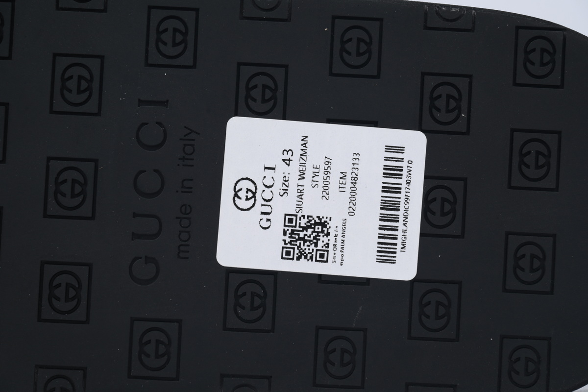 Gucci Slippers Gold Printed Black