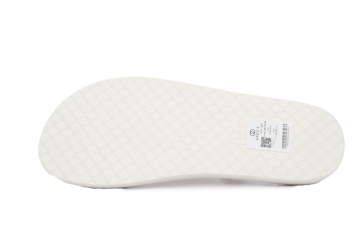 Gucci Slippers Silver Printed Rice White