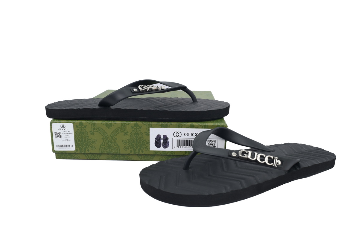 Gucci Slippers Silver Black