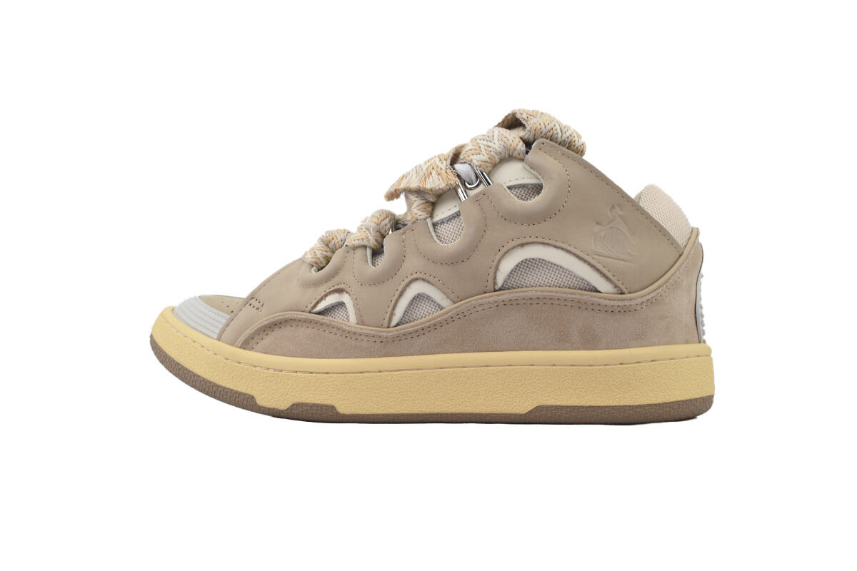 Lanvin Curb Sneakers White Brown