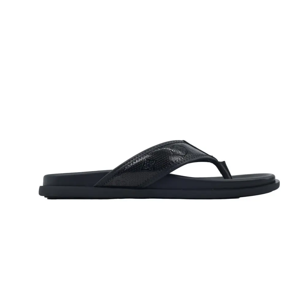 Louis Vuitton Flip Flop Sandal  LV Lettermark Logo Jet Black Leather