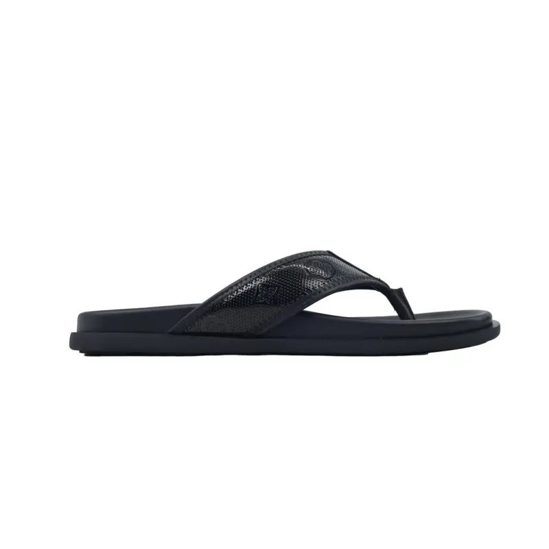 Louis Vuitton Flip Flop Sandal  LV Lettermark Logo Jet Black Leather