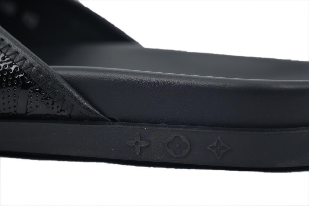 Louis Vuitton Flip Flop Sandal  LV Lettermark Logo Jet Black Leather