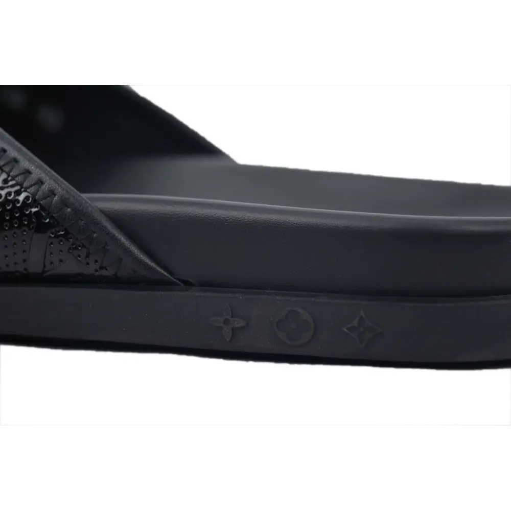 Louis Vuitton Flip Flop Sandal  LV Lettermark Logo Jet Black Leather