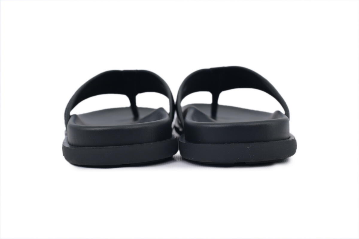 Louis Vuitton Flip Flop Sandal  LV Lettermark Logo Jet Black Leather
