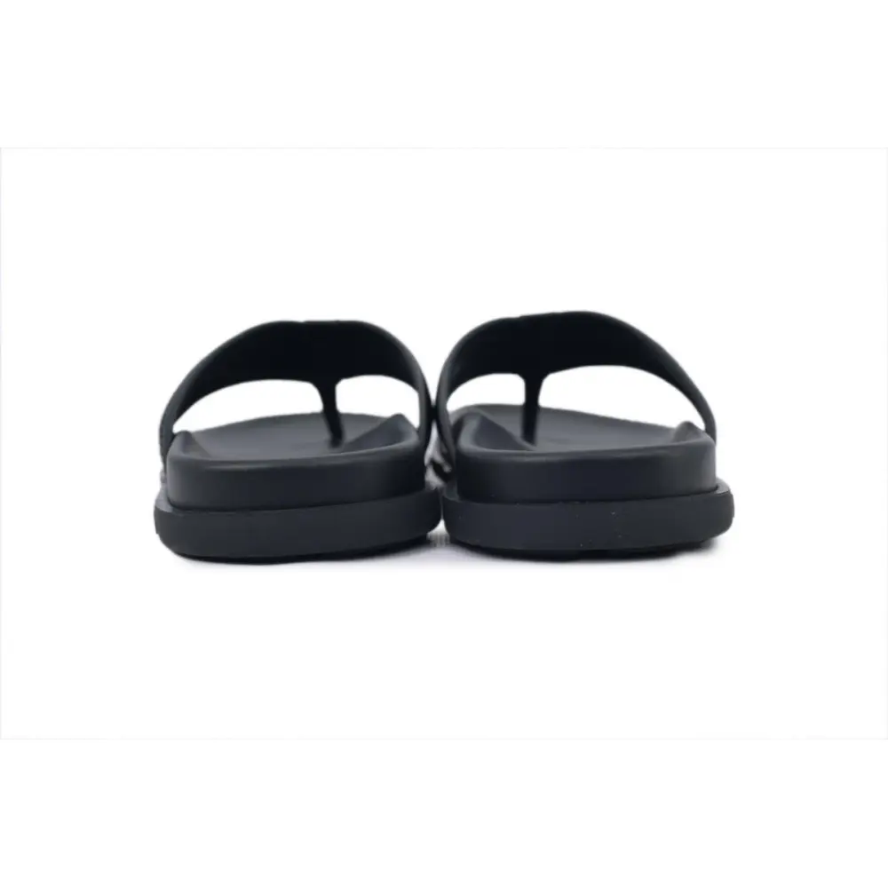 Louis Vuitton Flip Flop Sandal  LV Lettermark Logo Jet Black Leather