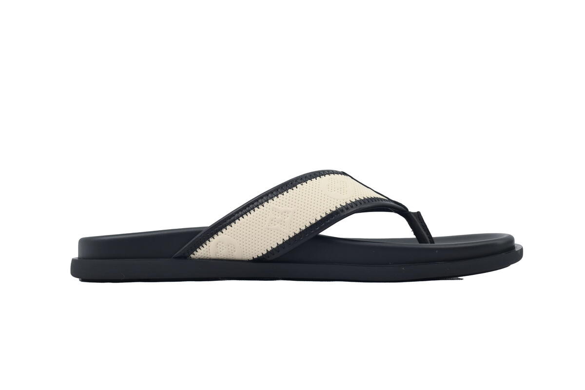 Louis Vuitton Flip Flop Sandal Black And Beige