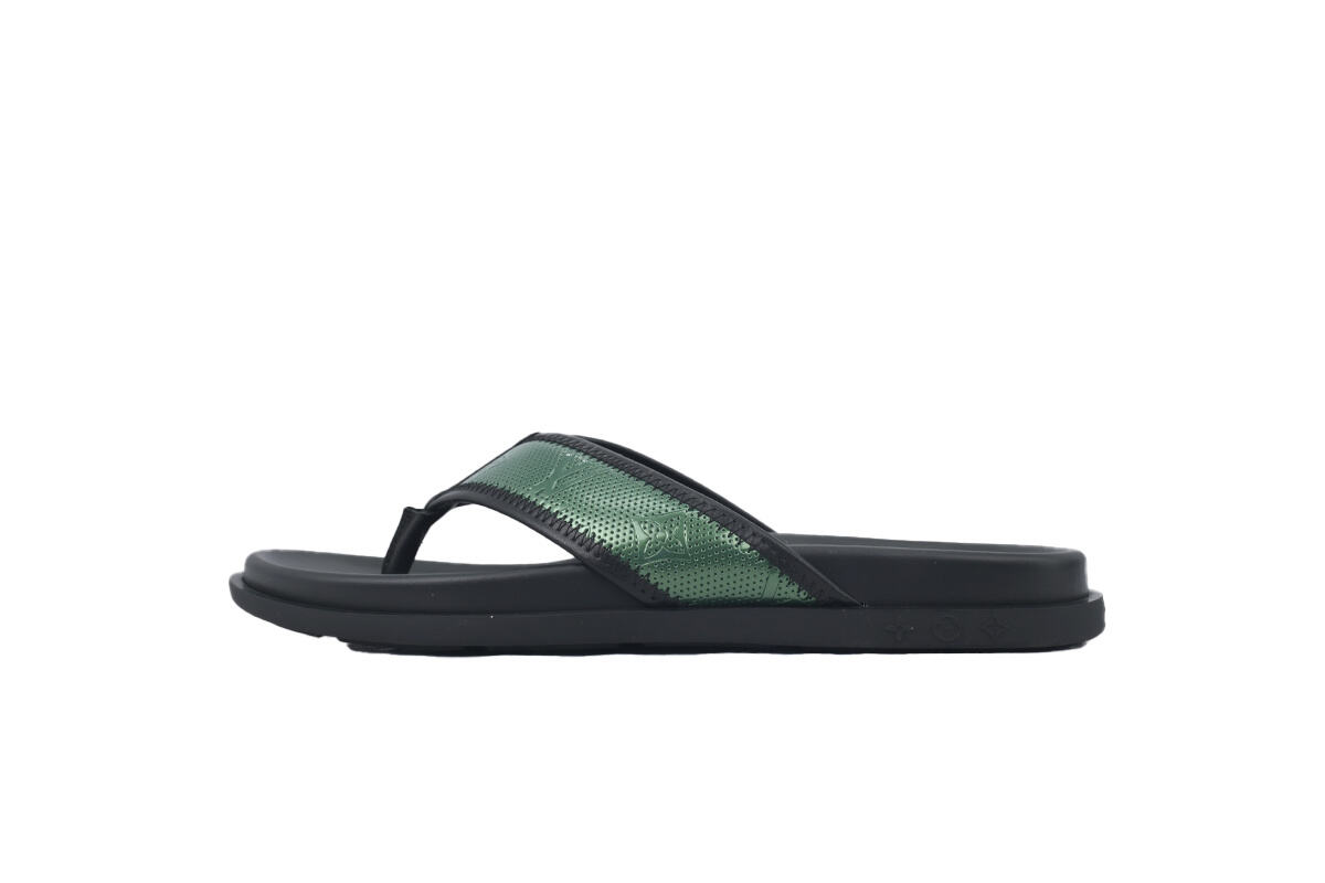 Louis Vuitton Flip Flop Sandal Black And Green