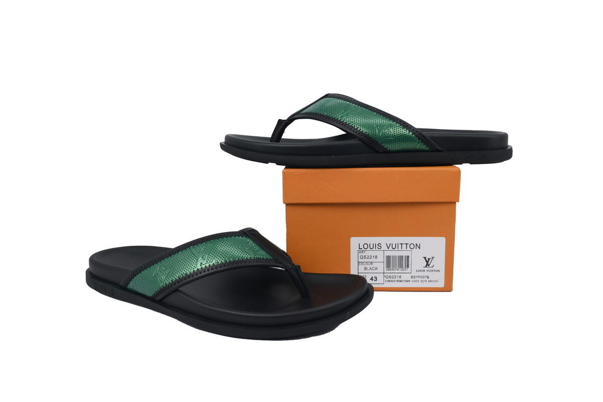 Louis Vuitton Flip Flop Sandal Black And Green